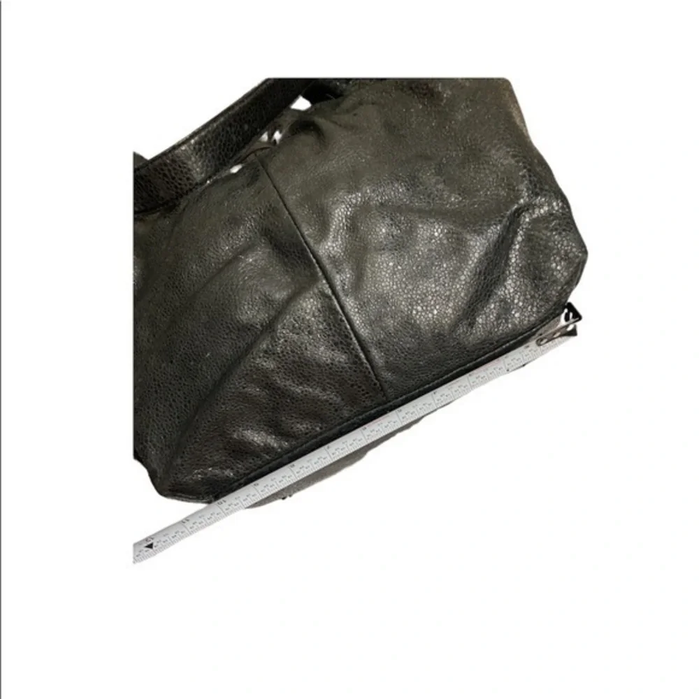 Tory Burch black gunmetal gathered bag